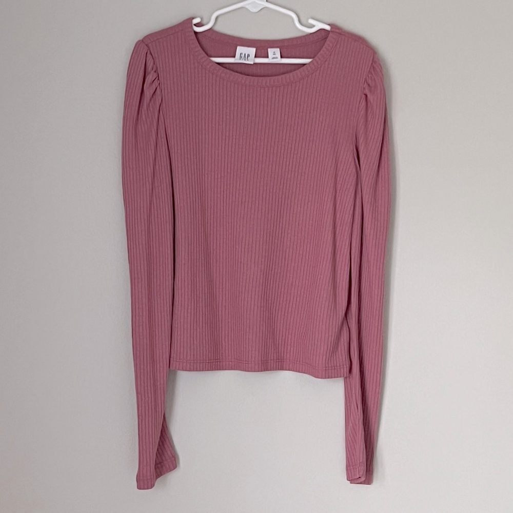 GAP Mauve Ribbed Long Sleeve Shirt NWOT